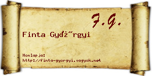 Finta Györgyi névjegykártya